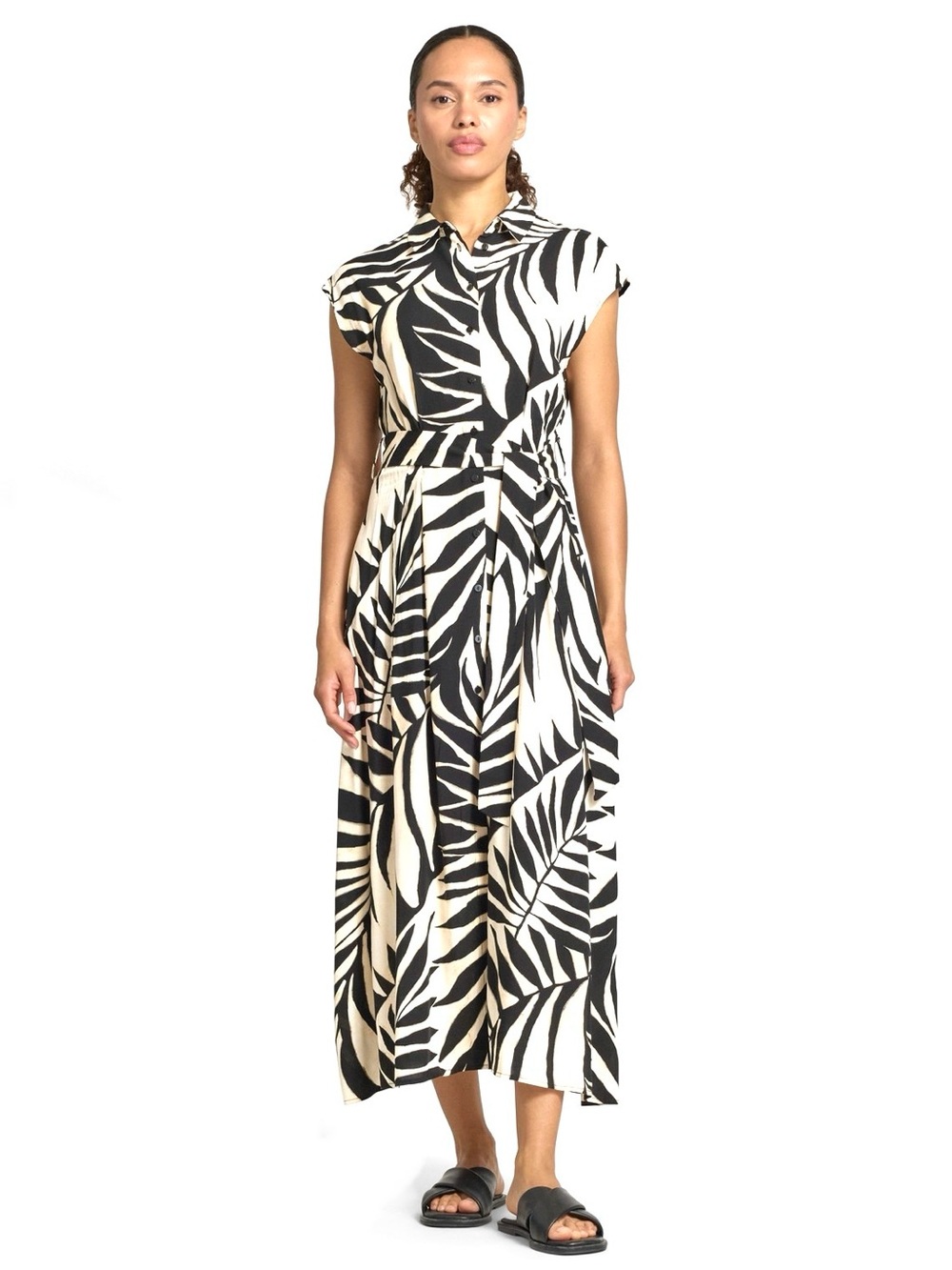 MANGO Women’s printed midi shirt dress🖤🖤